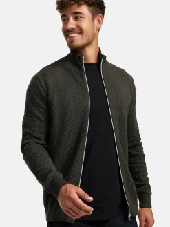 Kronstadt Herren Strickjacke - KSCarlo Zip in khaki