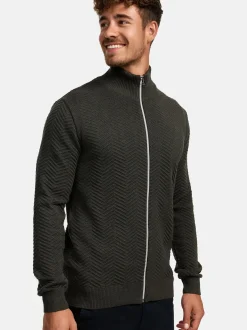 Kronstadt Herren Strickjacke - KSCarlo Zip in khaki