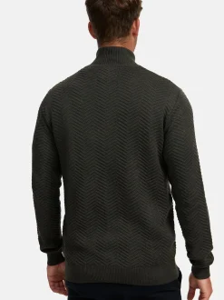 Kronstadt Herren Strickjacke - KSCarlo Zip in khaki