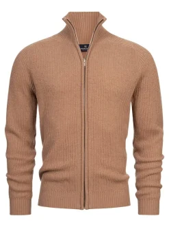 Kronstadt Herren Strickjacke - KSDorsey zip cardigan knit in braun