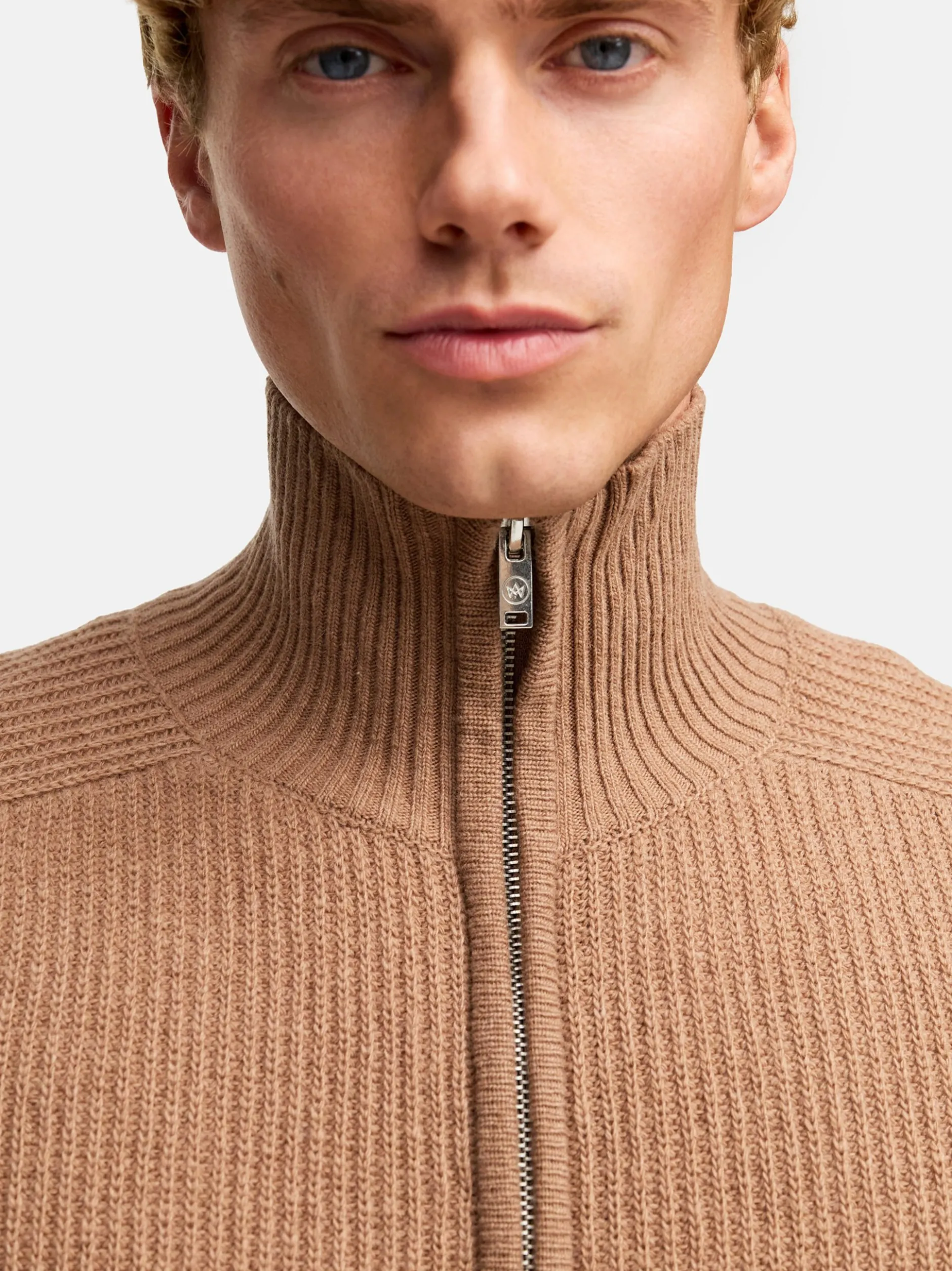 Kronstadt Herren Strickjacke - KSDorsey zip cardigan knit in braun