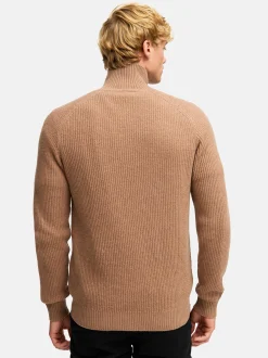 Kronstadt Herren Strickjacke - KSDorsey zip cardigan knit in braun