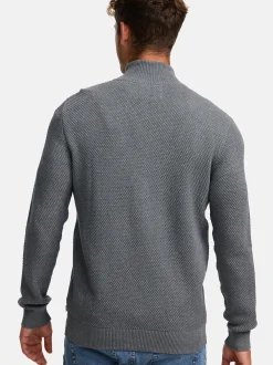 Kronstadt Herren Strickjacke - KSErik Zip in hellgrau