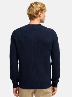 Kronstadt Herren Strickpullover - KSDorsey crew neck knit in blau