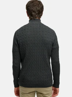 Kronstadt Herren Strickpullover - KSCable Half-Zip in anthrazit