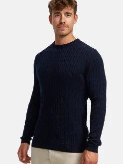 Kronstadt Herren Strickpullover - KSCable in blau
