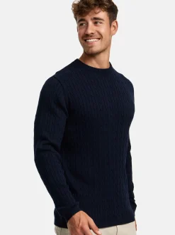 Kronstadt Herren Strickpullover - KSCable in blau