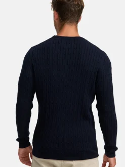 Kronstadt Herren Strickpullover - KSCable in blau