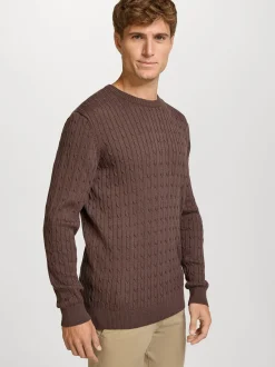 Kronstadt Herren Strickpullover - KSCable in braun