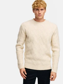 Kronstadt Herren Strickpullover - KSPollard Crew Neck in beige