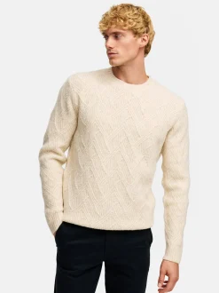 Kronstadt Herren Strickpullover - KSPollard Crew Neck in beige