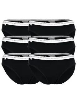 Lacoste Damen Slip 6er Pack in schwarz