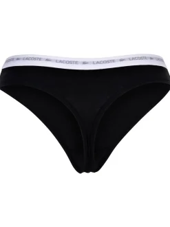 Lacoste Damen String 3er Pack in schwarz