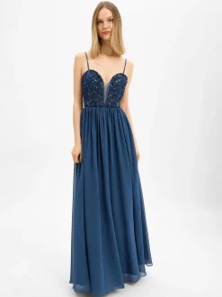 Laona Damen Abendkleid in marine - Ärmel: ohne Arm