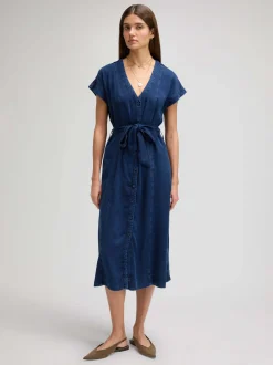 Lee Damen Jeanskleid - ed Midi in denim