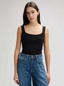 Lee Damen Top - Knitted in schwarz - Ärmel: ohne Arm
