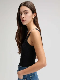 Lee Damen Top - Knitted in schwarz - Ärmel: ohne Arm