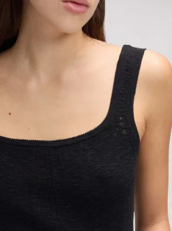 Lee Damen Top - Knitted in schwarz - Ärmel: ohne Arm
