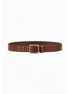 Lee Herren Gürtel - Double Pin in cognac