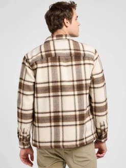 Lee Herren Hemdjacke in beige braun - Ausschnitt: Kent