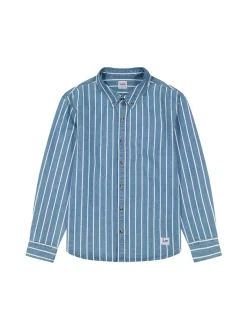 Lee Herren Langarmhemd - Workwear in blau weiß