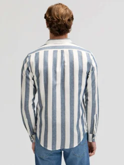 Lee Herren Leinenhemd - Lee in blau - Ausschnitt: Kent