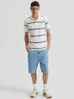 Lee Herren Poloshirt in weiß blau - Ärmel: kurzarm