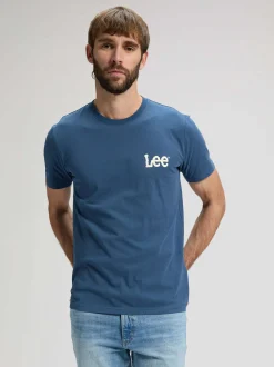 Lee Herren T-Shirt - Medium Wobbly Lee in blau