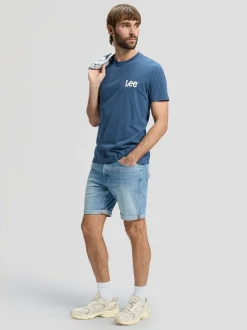 Lee Herren T-Shirt - Medium Wobbly Lee in blau