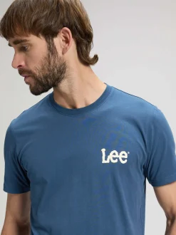 Lee Herren T-Shirt - Medium Wobbly Lee in blau