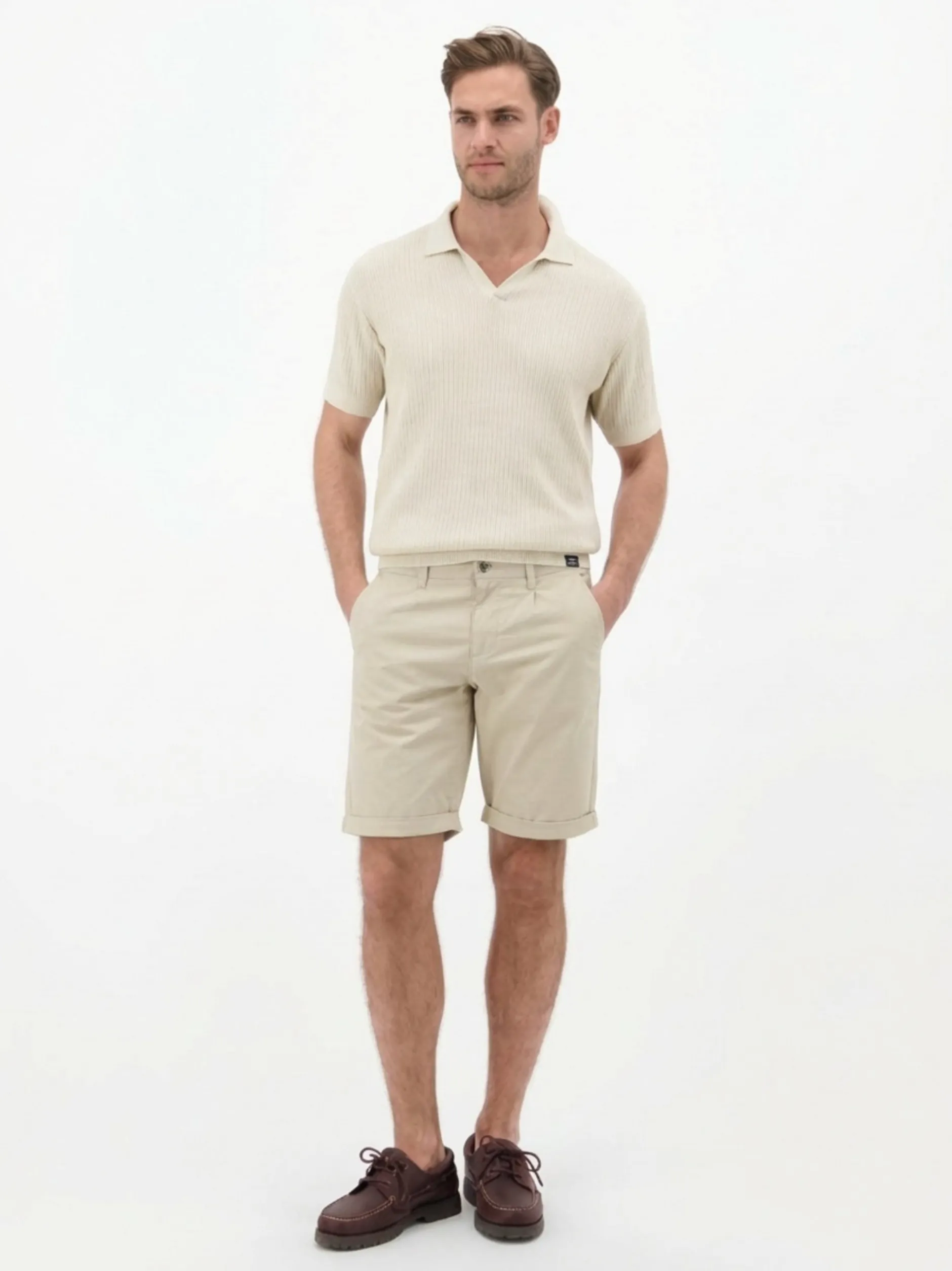 LERROS Herren Chinoshorts in ecru