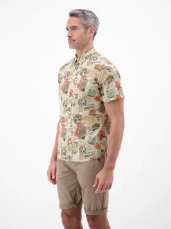 LERROS Herren Kurzarmhemd in beige