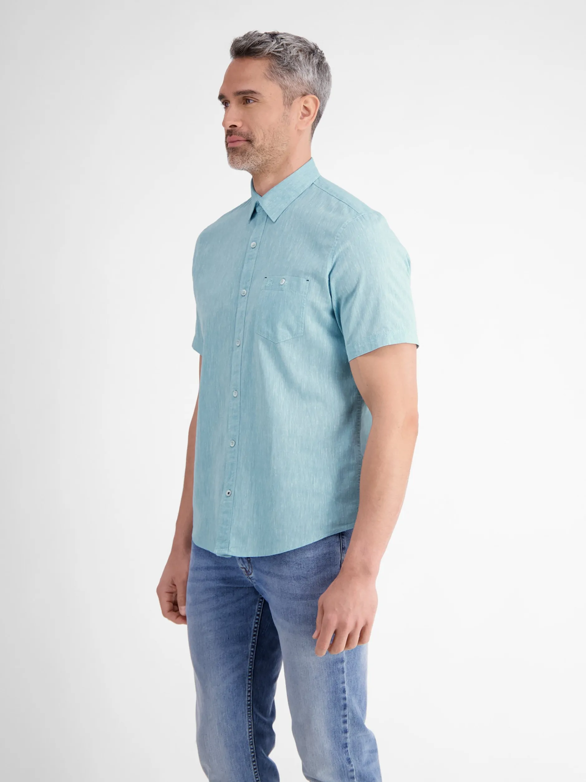 LERROS Herren Kurzarmhemd in blau