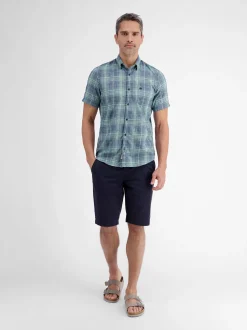 LERROS Herren Kurzarmhemd in blau