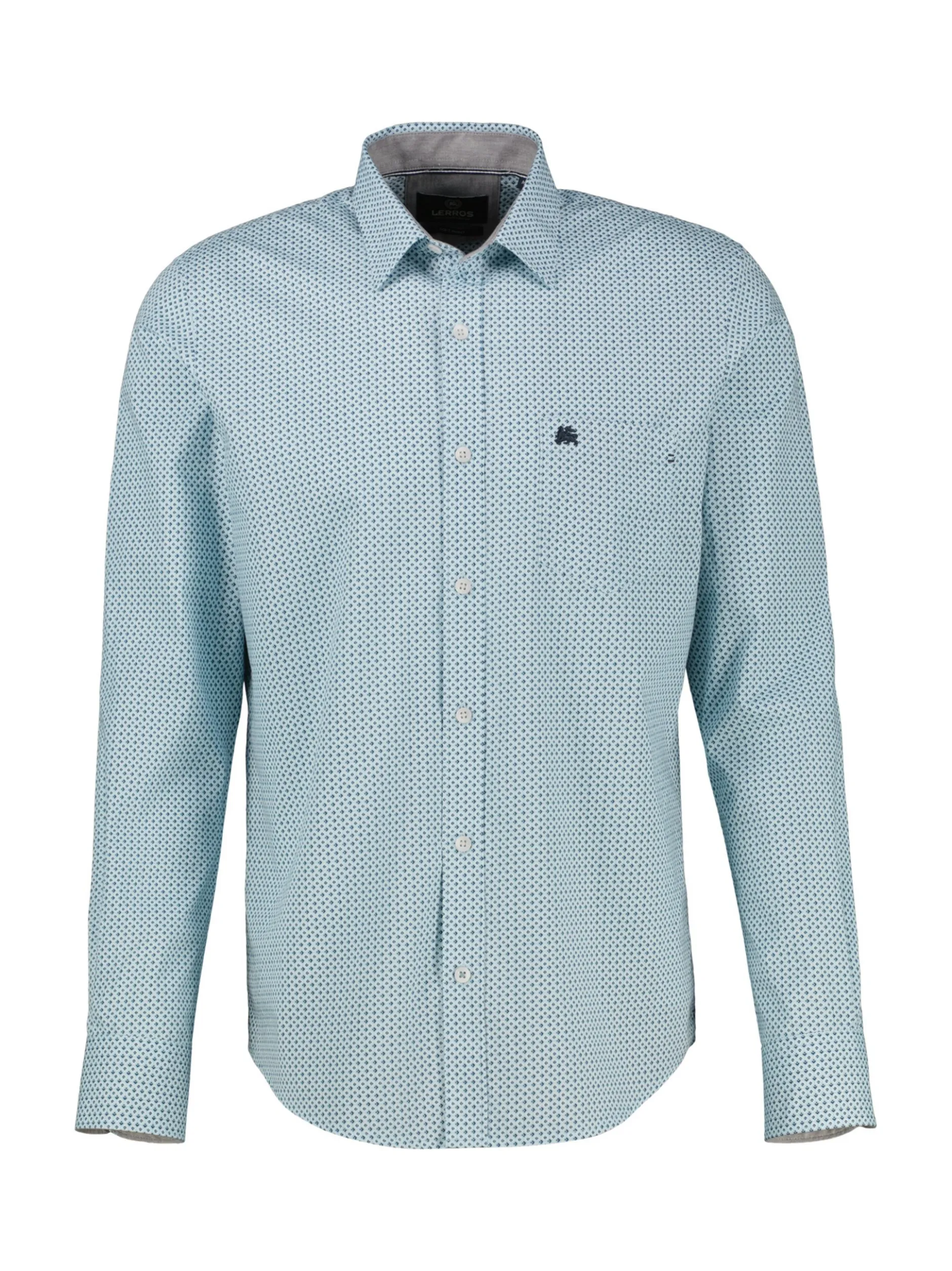 LERROS Herren Langarmhemd in blau