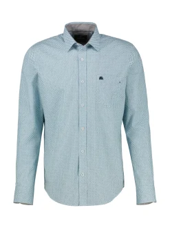 LERROS Herren Langarmhemd in blau