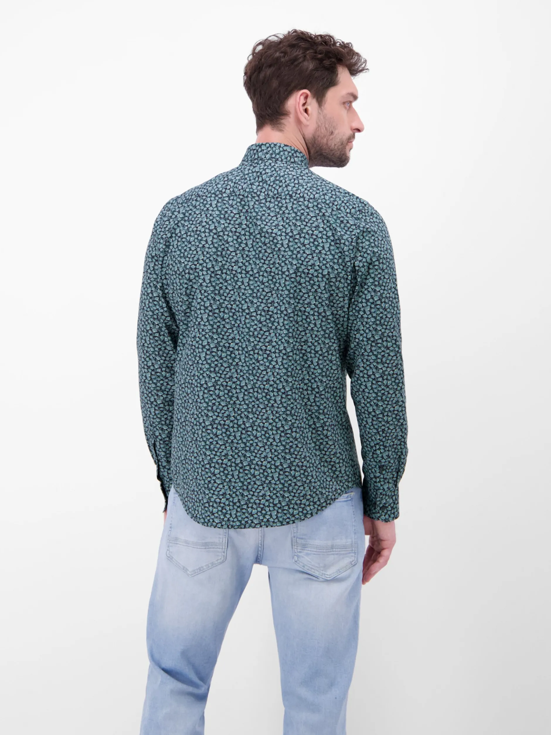 LERROS Herren Langarmhemd in blau