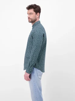 LERROS Herren Langarmhemd in blau