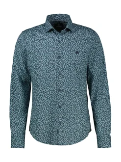 LERROS Herren Langarmhemd in blau