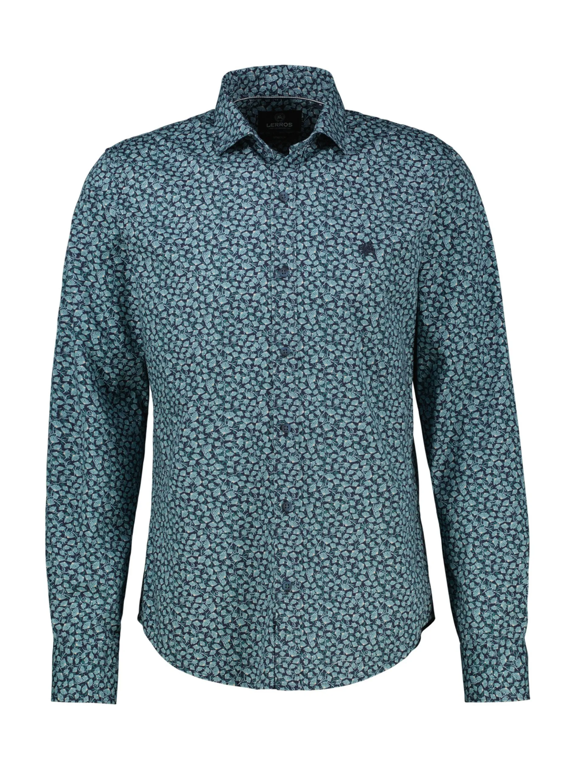 LERROS Herren Langarmhemd in blau