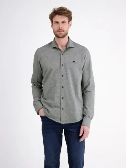 LERROS Herren Langarmhemd in blau