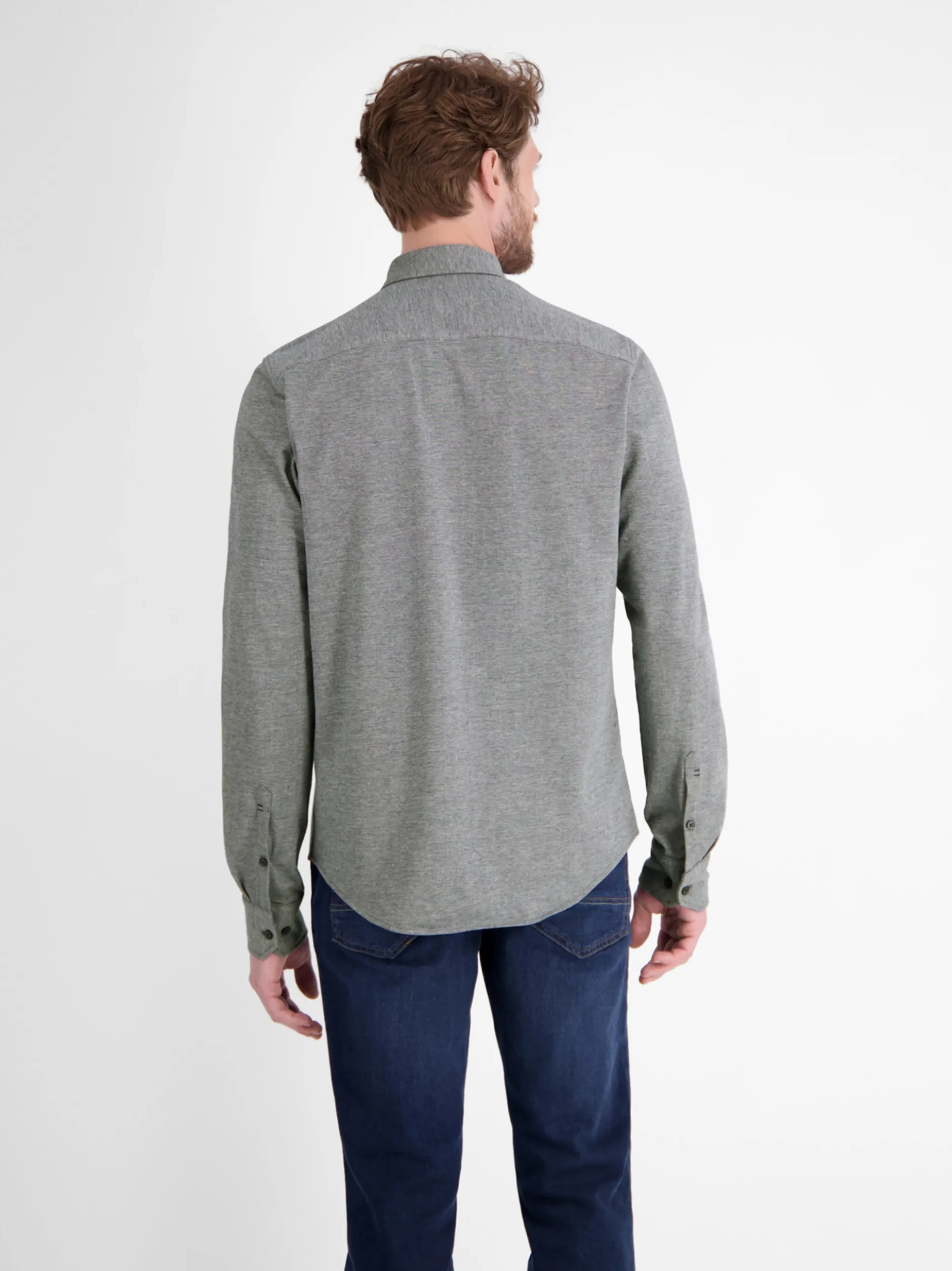 LERROS Herren Langarmhemd in blau