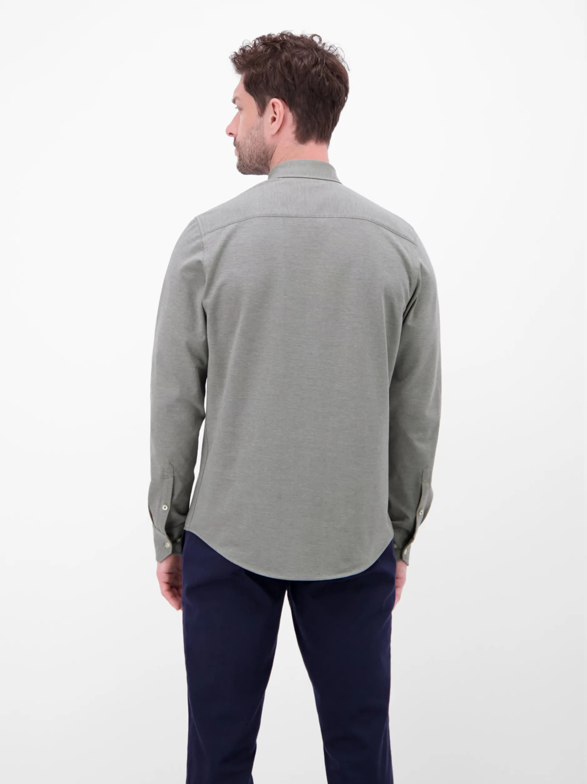 LERROS Herren Langarmhemd in grau