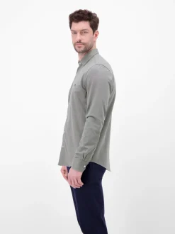 LERROS Herren Langarmhemd in grau