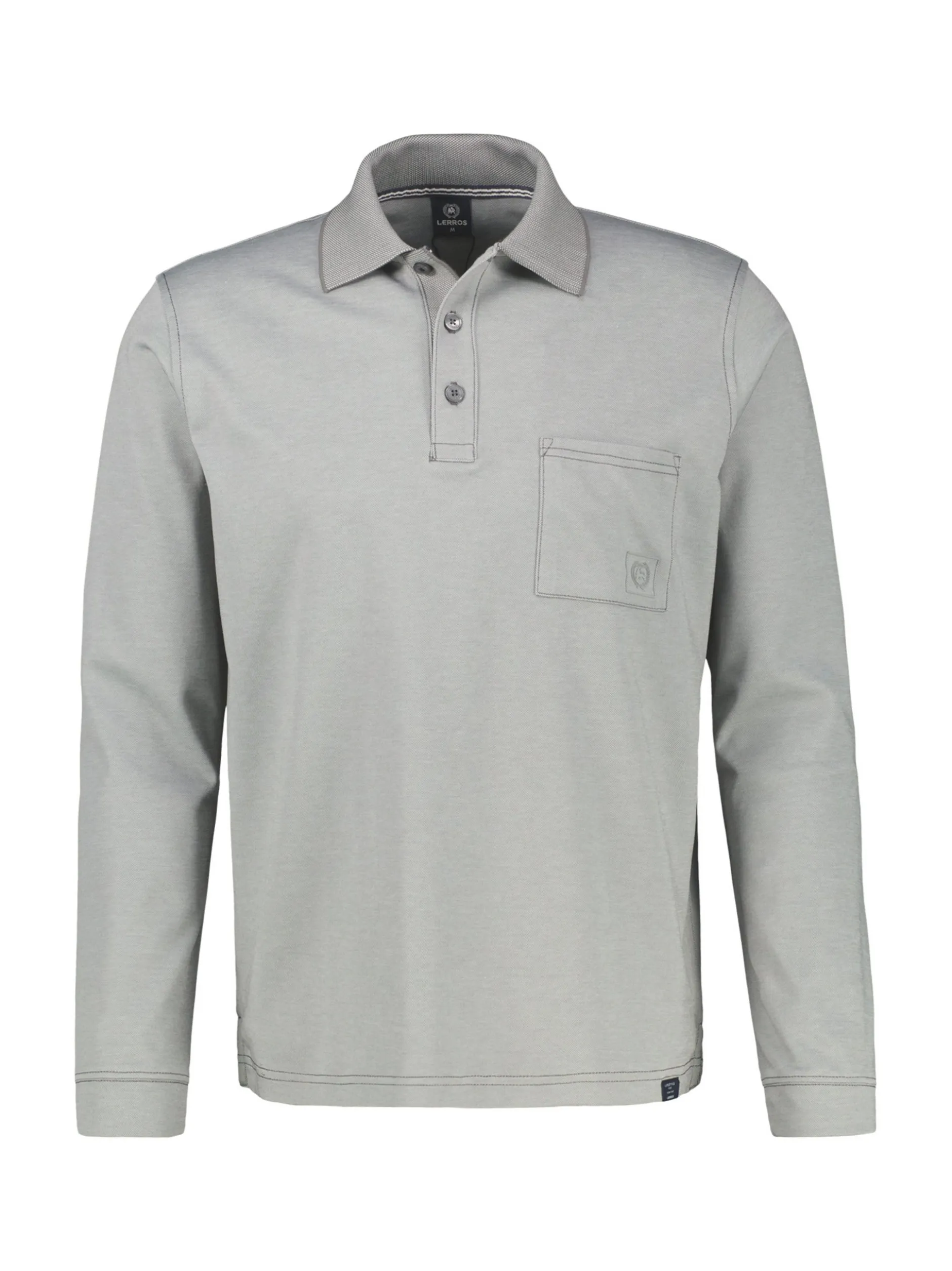 LERROS Herren Langarm-Poloshirt in grau
