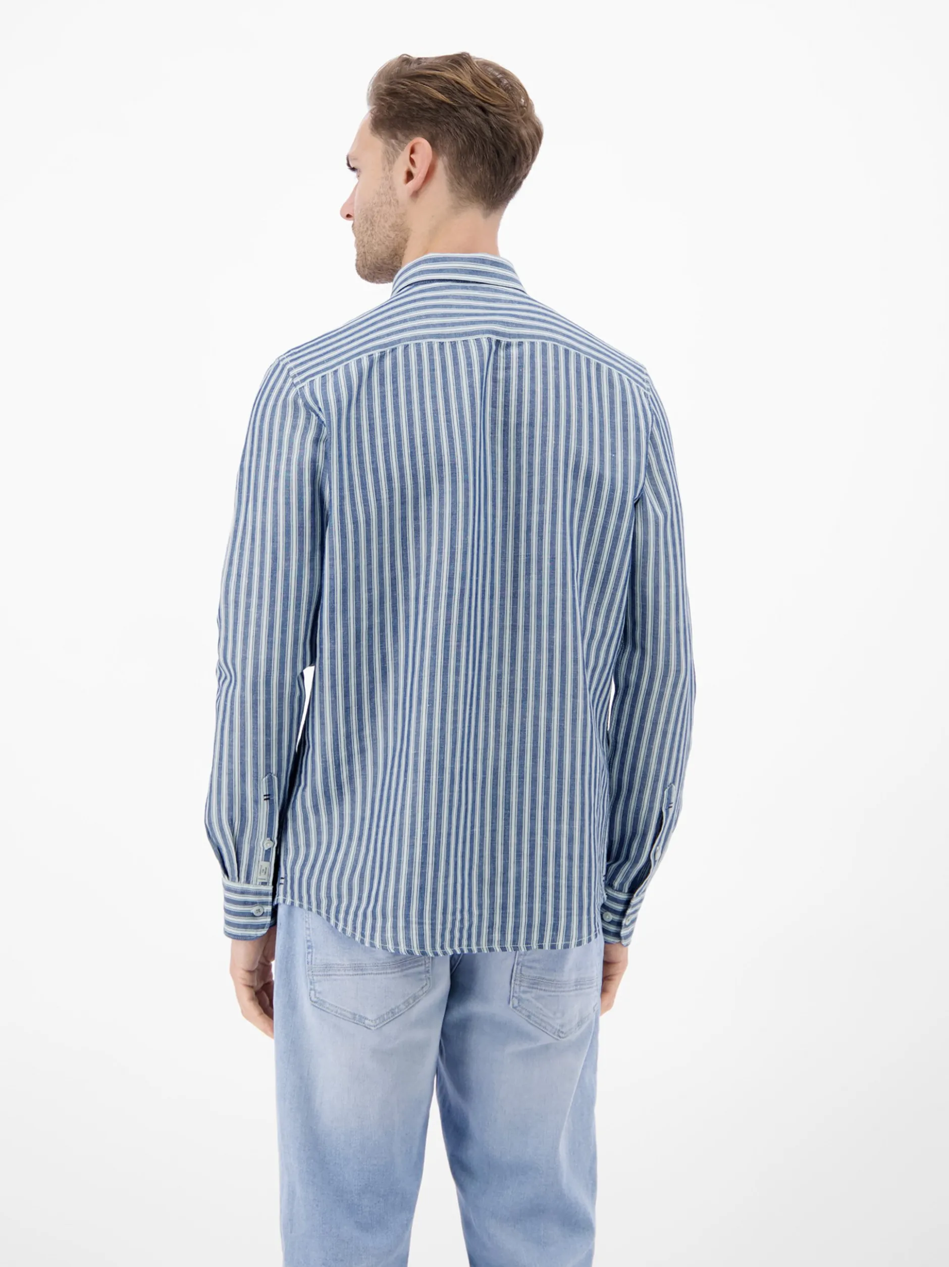 LERROS Herren Leinenhemd in blau