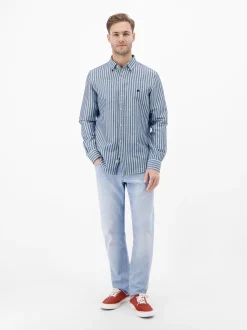 LERROS Herren Leinenhemd in blau