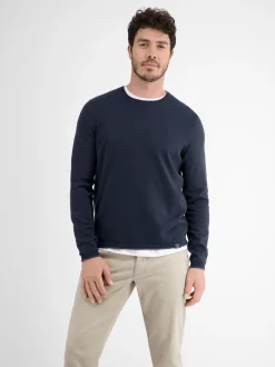 LERROS Herren Strickpullover in blau