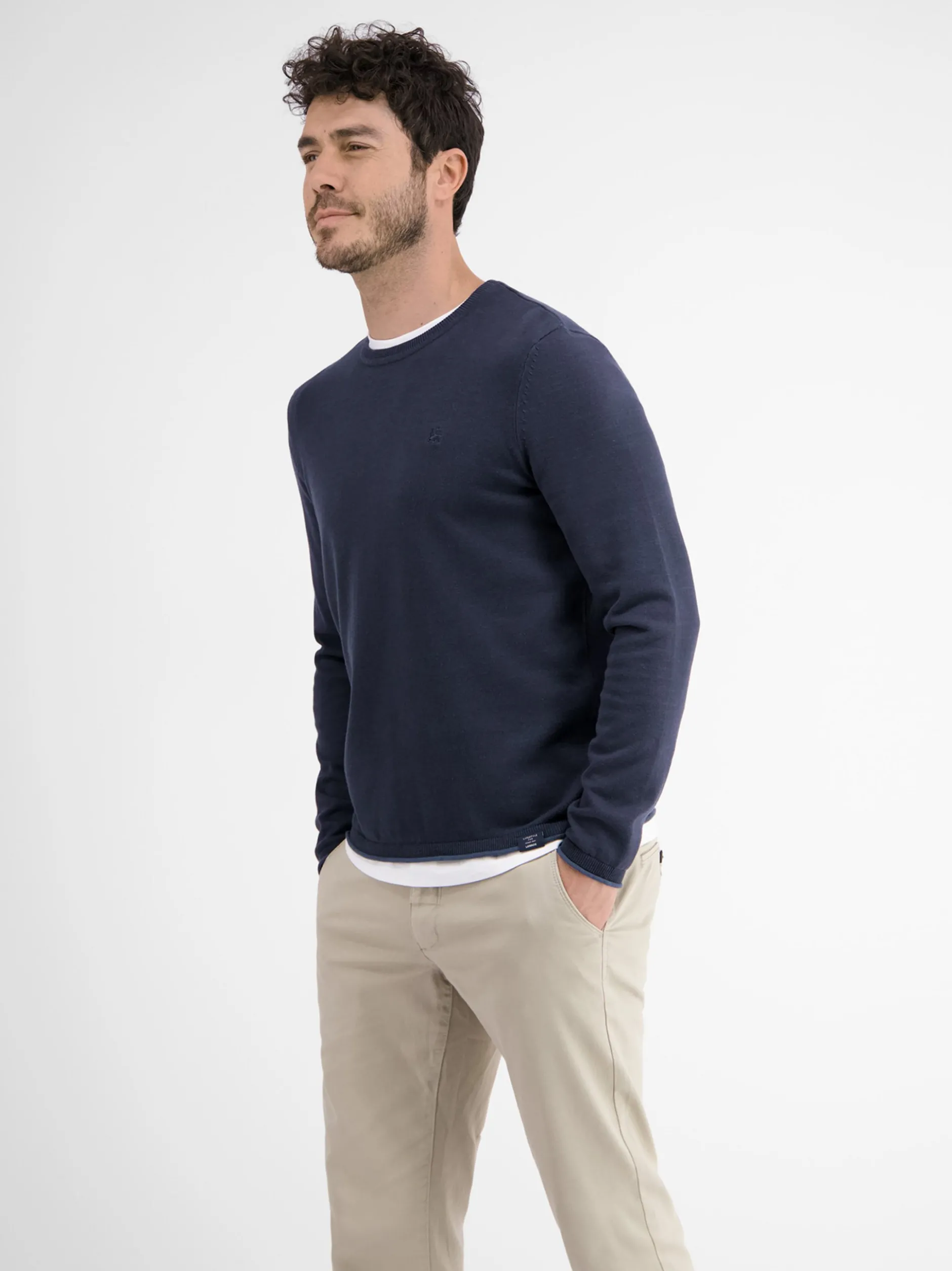 LERROS Herren Strickpullover in blau