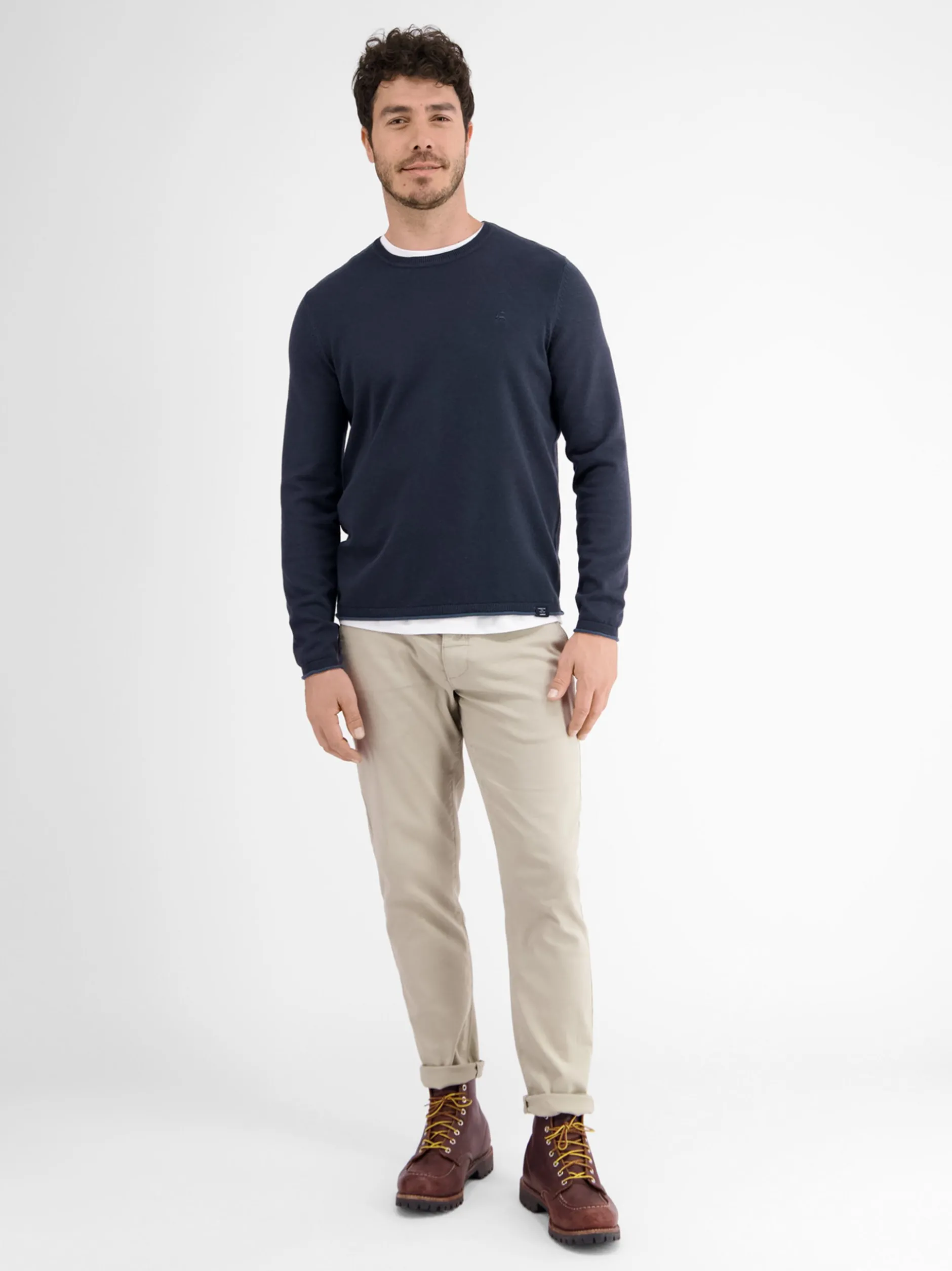 LERROS Herren Strickpullover in blau